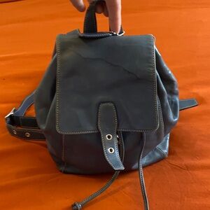 Coach Dark Blue Leather Backpack